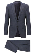 Slim-fit suit in micro-pattern virgin wool serge
